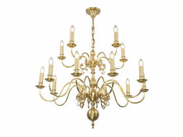ROTTERDAM 15 ARMED CHANDELIER - Brass chandelier by Patinas Lighting - view 2